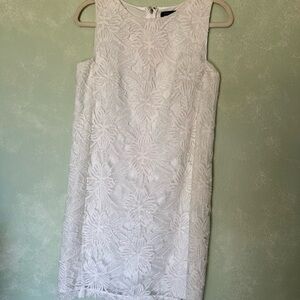 Tommy Hilfiger White Floral Lace Midi Dress